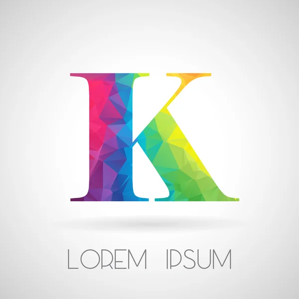Abstract  Polygonal K Letter — Stock Vector