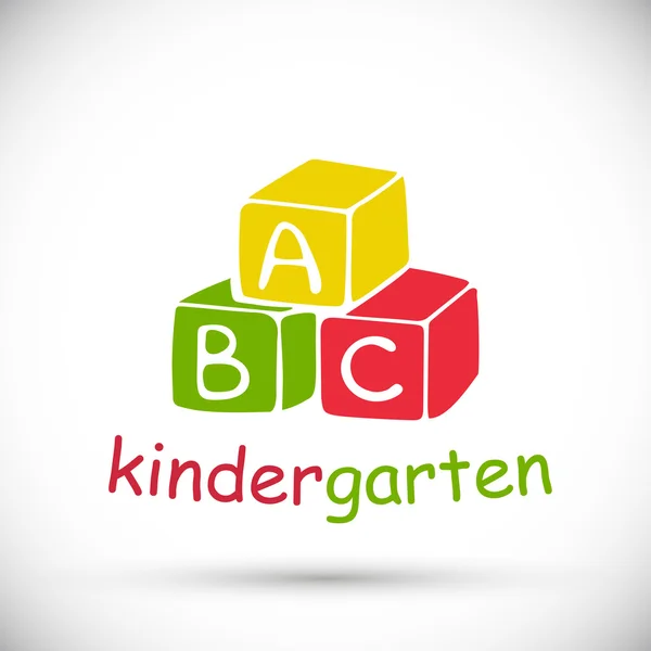 Buntes Kindergarten-Logo — Stockvektor