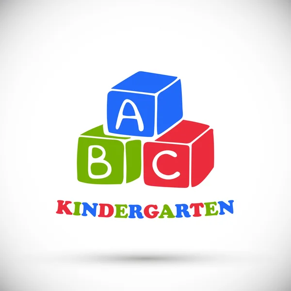 Buntes Kindergarten-Logo — Stockvektor
