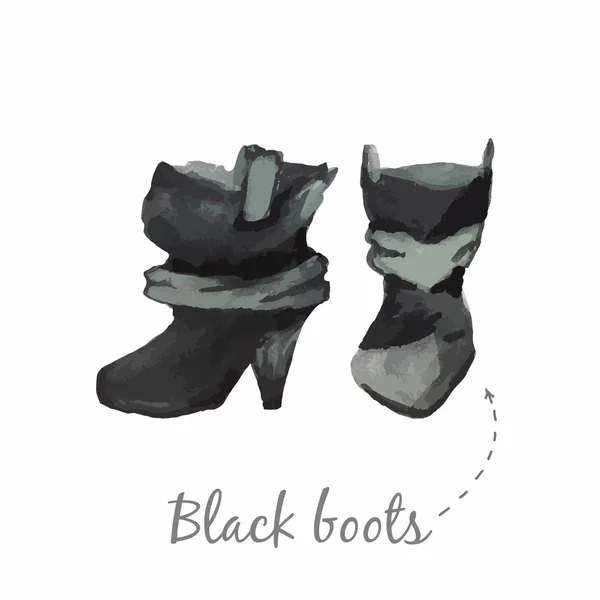 Schwarze Stiefel Illustration. — Stockvektor