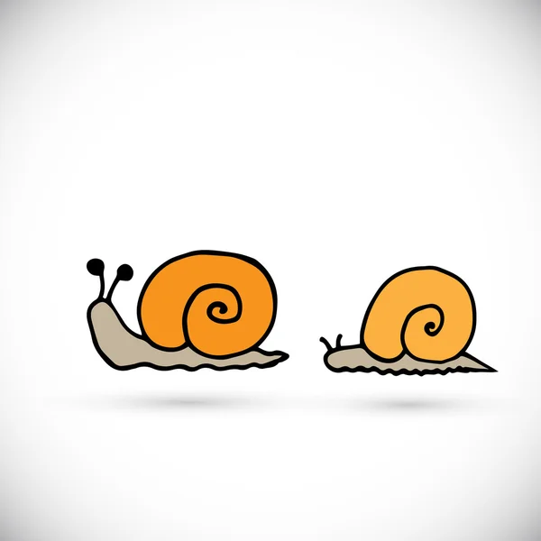 Escargots dessin animé mignon — Image vectorielle