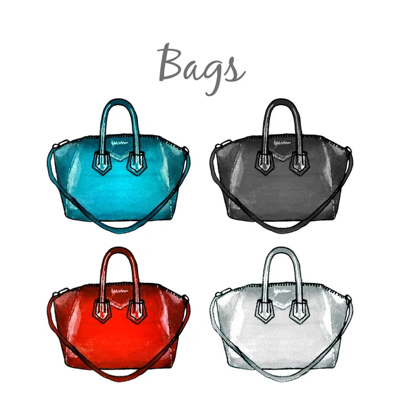 Fashion handbags of different colors — Stock Photo, Image