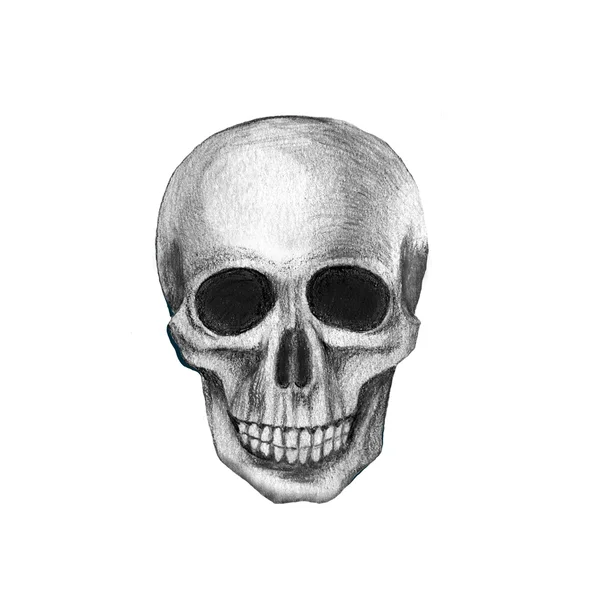 Illustrazione cranio grigio — Foto Stock