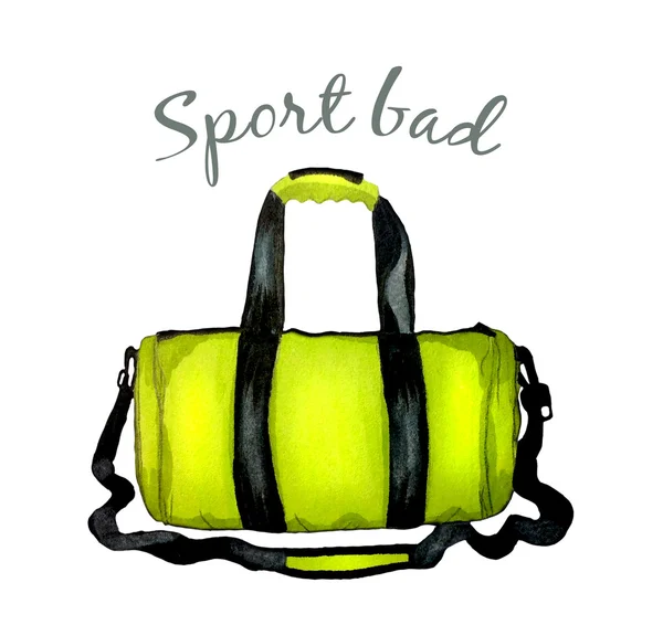 Jasny zielony torba sportowa fitness. — Zdjęcie stockowe