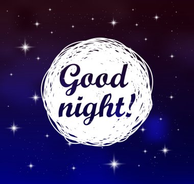 İyi geceler kartı gökyüzü arka plan üzerinde