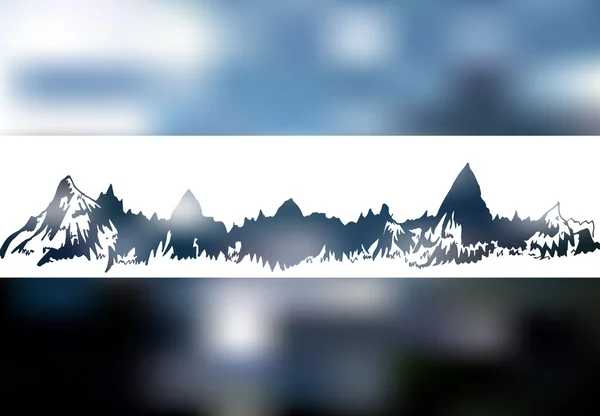 Mountains landscape on blur neutral background — Stock Vector