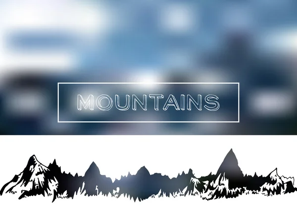 Mountains landscape on blur neutral background — Stock Vector