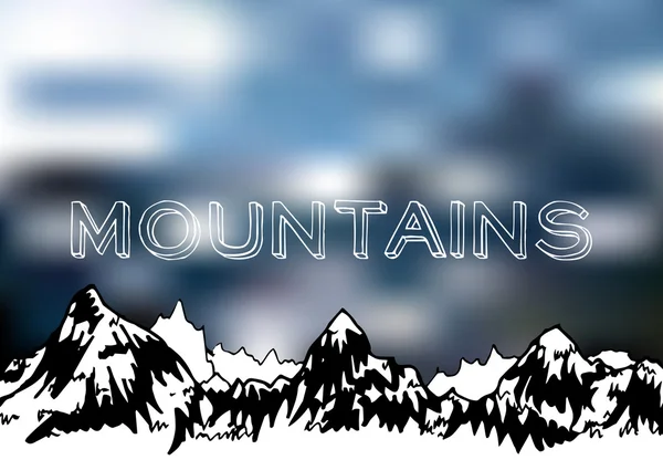 Landscape mountains on blur background — Stock Vector