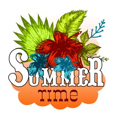 Yaz yazdırma tropikal çiçek