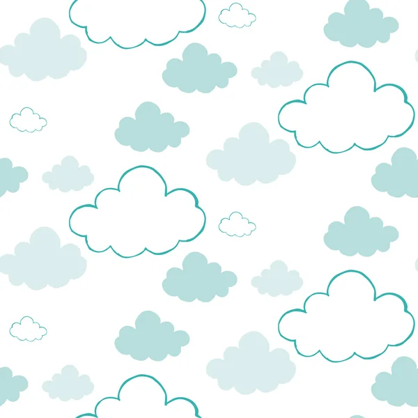 Blue clouds seamless pattern — Stock Vector