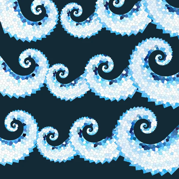 Tmavě modrá mozaika moře — Stock fotografie