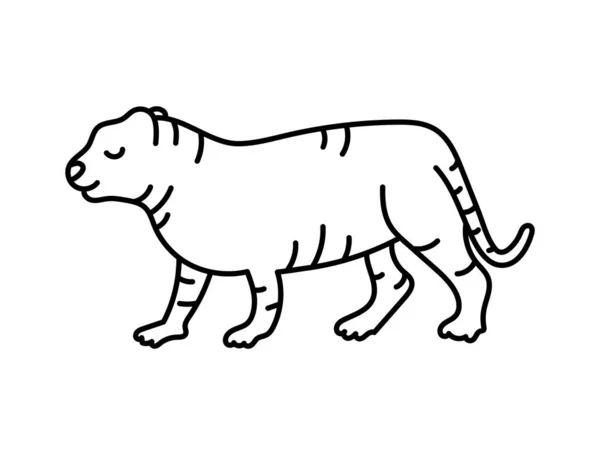 Tiger Sketch Chinese Horoscope 2022 Year Animal Symbol Vector Black — Stock Vector
