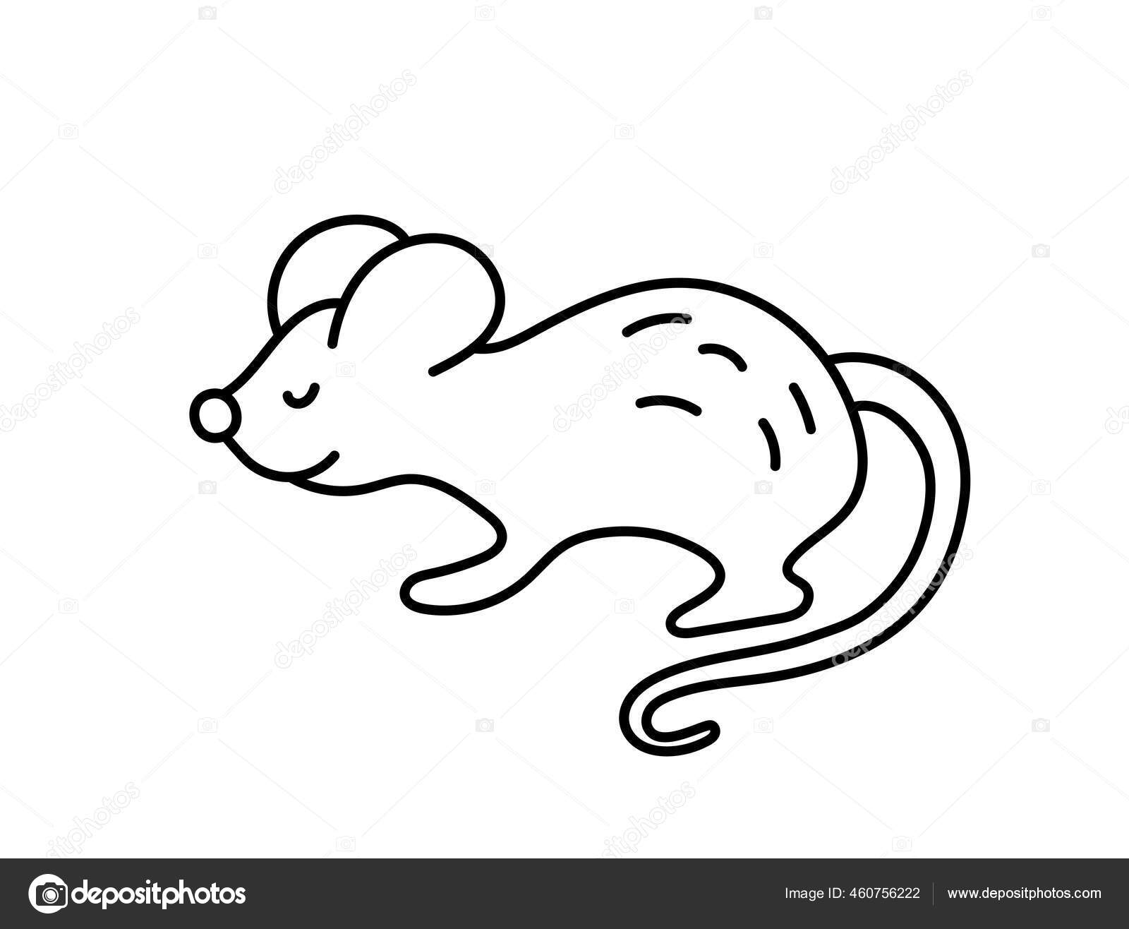 Tikus Horoskop Cina 2032 Tikus Kartun Vektor Simbol Hewan Garis Stok Vektor C Ra Khusnullina Gmail Com 460756222