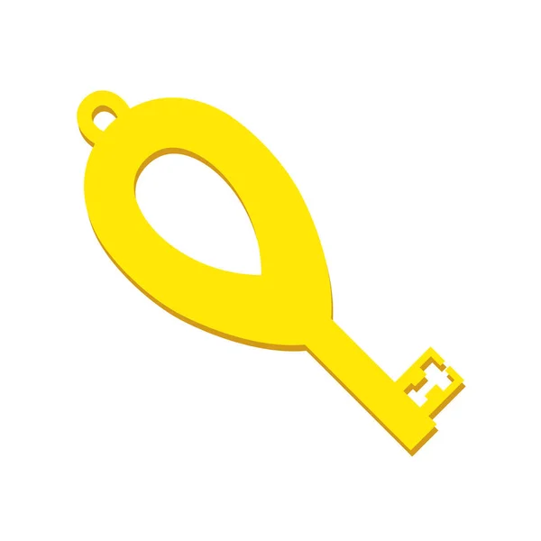 Flaches Schlüsselsymbol Vektorillustration Kreatives Piktogramm Gelbe Farbzeichnung — Stockvektor