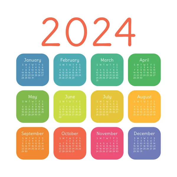 Calendrier 2024 Calendrier Mural Vertical Mensuel 2024 Ensemble De Vecteurs  Prêts à L'impression Facilement Modifiables Pour 12 Mois