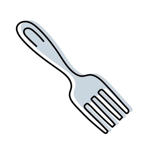 Вилка Эскиз Посуды Векторная Посуда Инструмент Векторной Кухни Иллюстрация Столовых — стоковый вектор