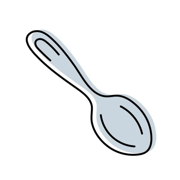 Cuchara Esbozo Utensilios Cocina Línea Doodle Vector Utensilio Cocina Herramienta — Archivo Imágenes Vectoriales