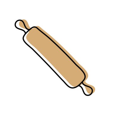 Merdane. Mutfak eşyaları skeci. Çizgi çizgisi vektör mutfak gereçleri ve aletleri. Çatal bıçak çizimi