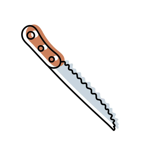 Nůž Sýr Kuchyňské Náčrtky Doodle Line Vektorové Kuchyňské Nádobí Nářadí — Stockový vektor