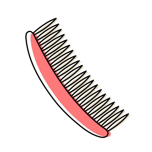 Vlasy Hřeben Náčrtek Vlasového Vybavení Profesionální Nástroj Kadeřnictví Ručně Kreslená — Stockový vektor