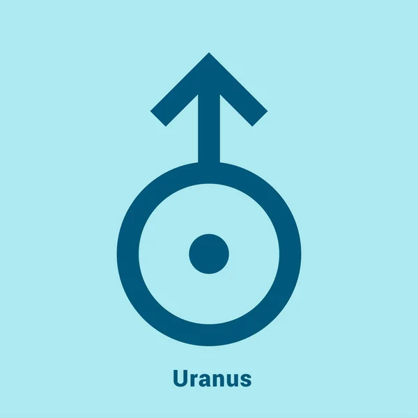 Uranus Symbole Planète Signe Vectoriel Couleur Calendrier Astrologique Jyotisha Hindouisme — Image vectorielle