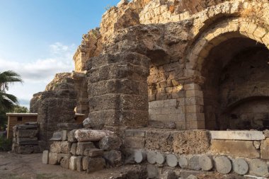 Türkiye, Kenar - Ekim 05: 2019: Antik Kenar Kenti. MÖ 7. yüzyılda kurulan antik Roma şehrinin kalıntıları..