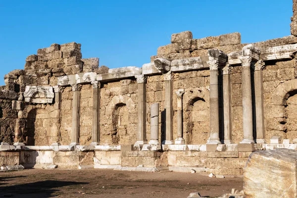 Turchia Side Ottobre 2019 Rovine Antica Città Romana Fondata Nel — Foto Stock