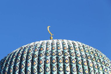 Saint-Petersburg, Rusya-20 Ocak 2021: Katedral Camii Kubbesi