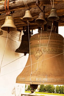 Veliky Novgorod 'daki Aziz Sophia Katedrali' nin çan kulesinde çanlar