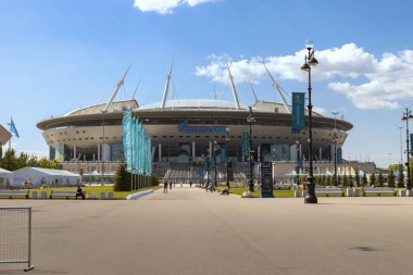 GazPRom Arena stadyumu UEFA Kupası 2020 Avrupa Şampiyonası başlamadan önce süslenmiştir.