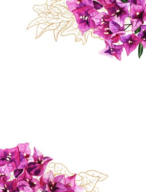 bougainvillea çiçekli tebrik kartları şablonu