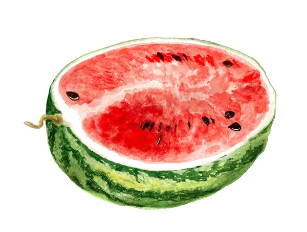 Die Hälfte der Wassermelone — Stockfoto