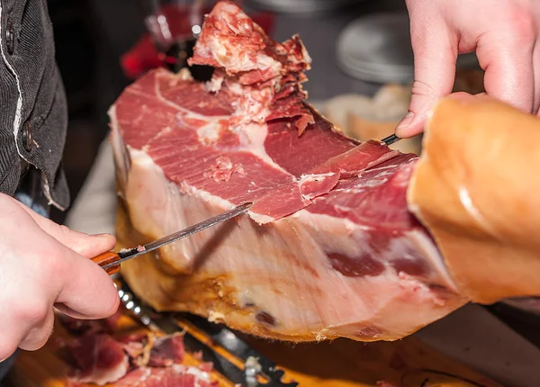 Jamon serrano šunka iberico z vepře — Stock fotografie