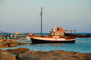 Elafonisi sahilde günbatımı.