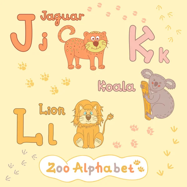 Alphabet with animals — Stock Vector