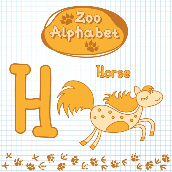 Alphabet with animals, horse