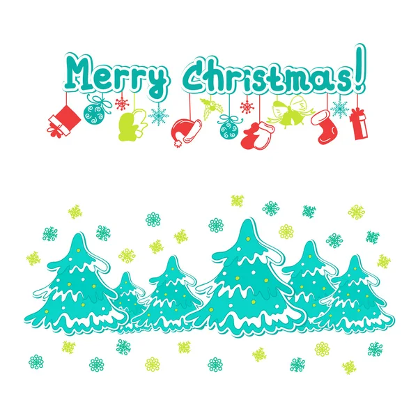 Feliz tarjeta de felicitación de Navidad — Vector de stock