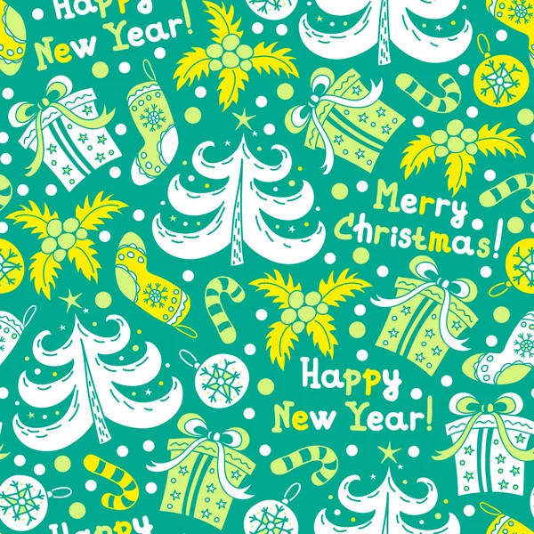 Seamless pattern Happy New Year — Stock Vector