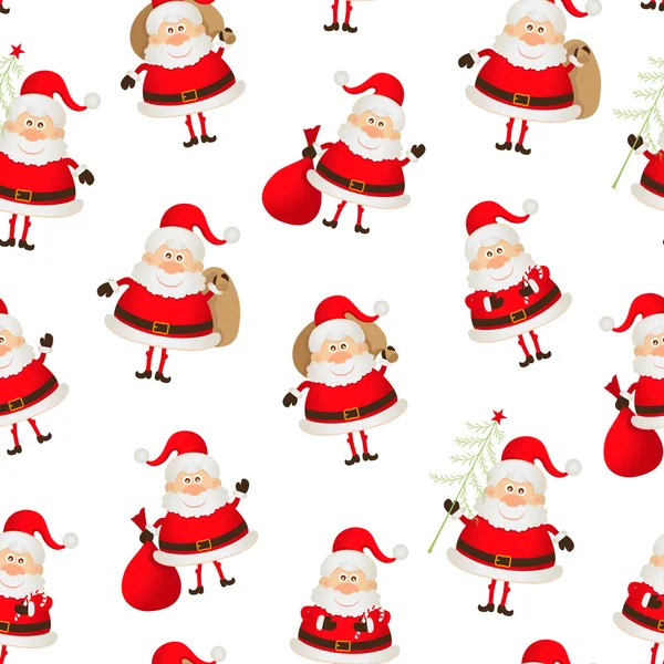 Seamless pattern set of Santa Clauses — Stock Vector