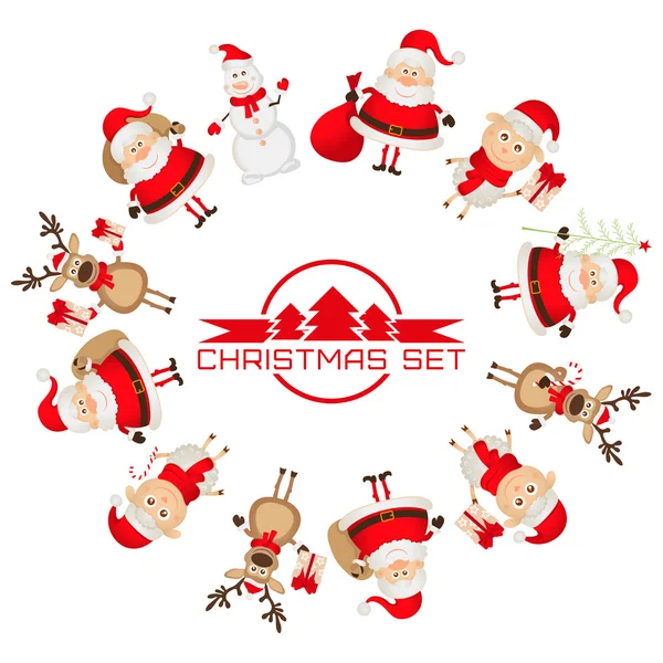 Set of Christmas characters — Stock Vector