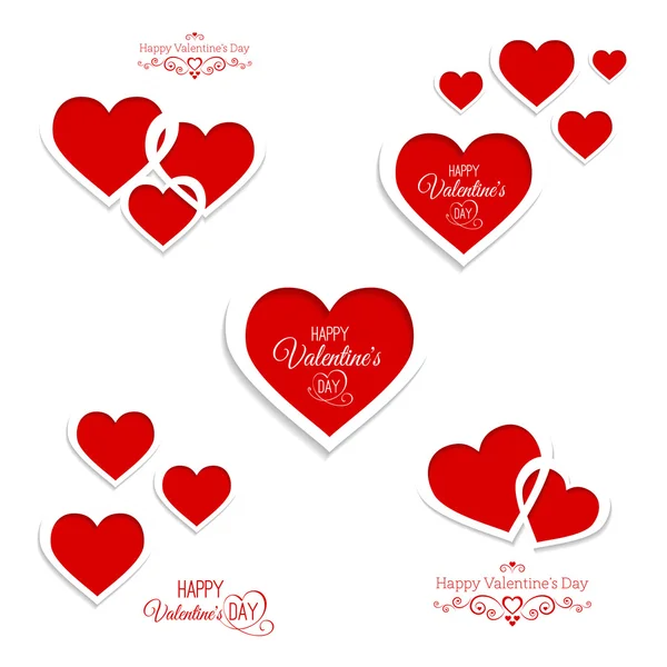 Cartes de voeux avec des cœurs — Image vectorielle