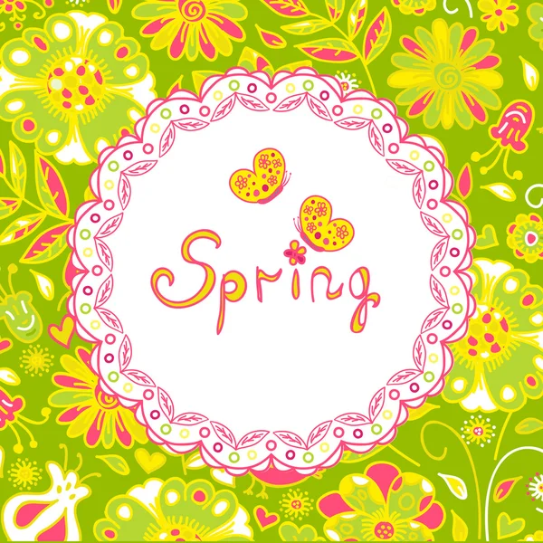 Bloemen voorjaar achtergrond — Stockvector