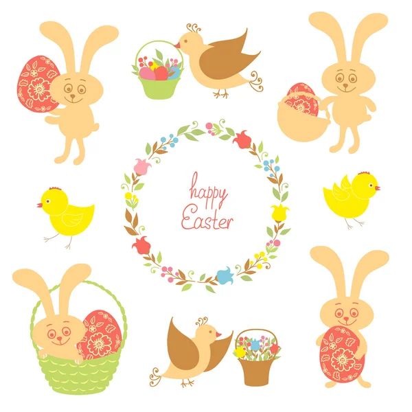 Easter holiday bunny set — Stock Vector