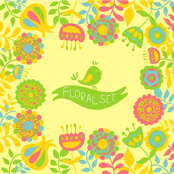 Colorful spring floral background — Stock Vector