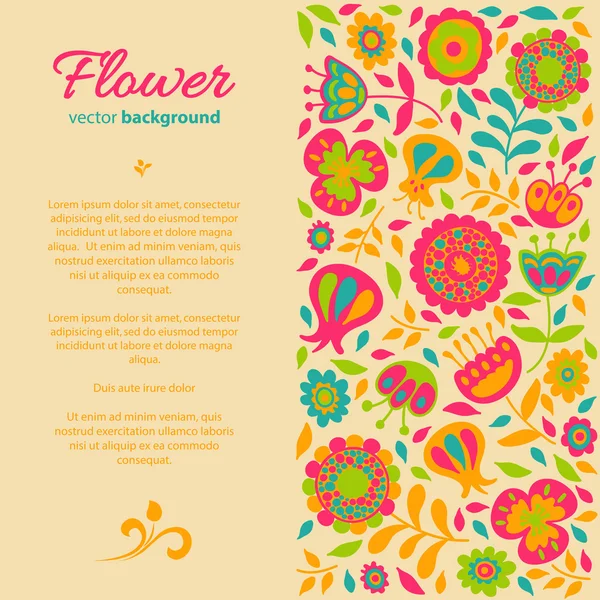 Blumenkarte zum Glückwunsch — Stockvektor