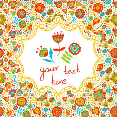 Şirin soyut çiçek deseni