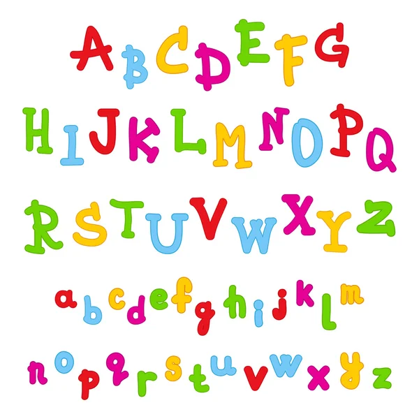 Lindos niños alfabeto colorido — Vector de stock