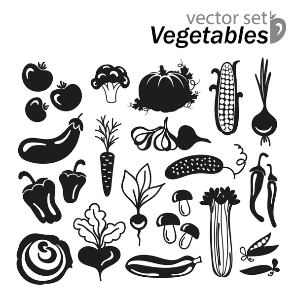 Conjunto de iconos de verduras — Vector de stock