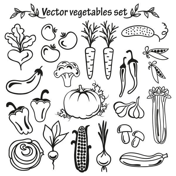 Ensemble d'icônes légumes — Image vectorielle
