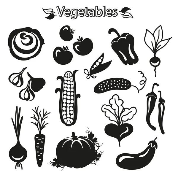 Conjunto de iconos de verduras — Archivo Imágenes Vectoriales